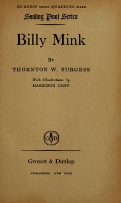 Billy Mink.  With illus. by Harrison Cady.