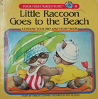 Little raccoon goes to the beach